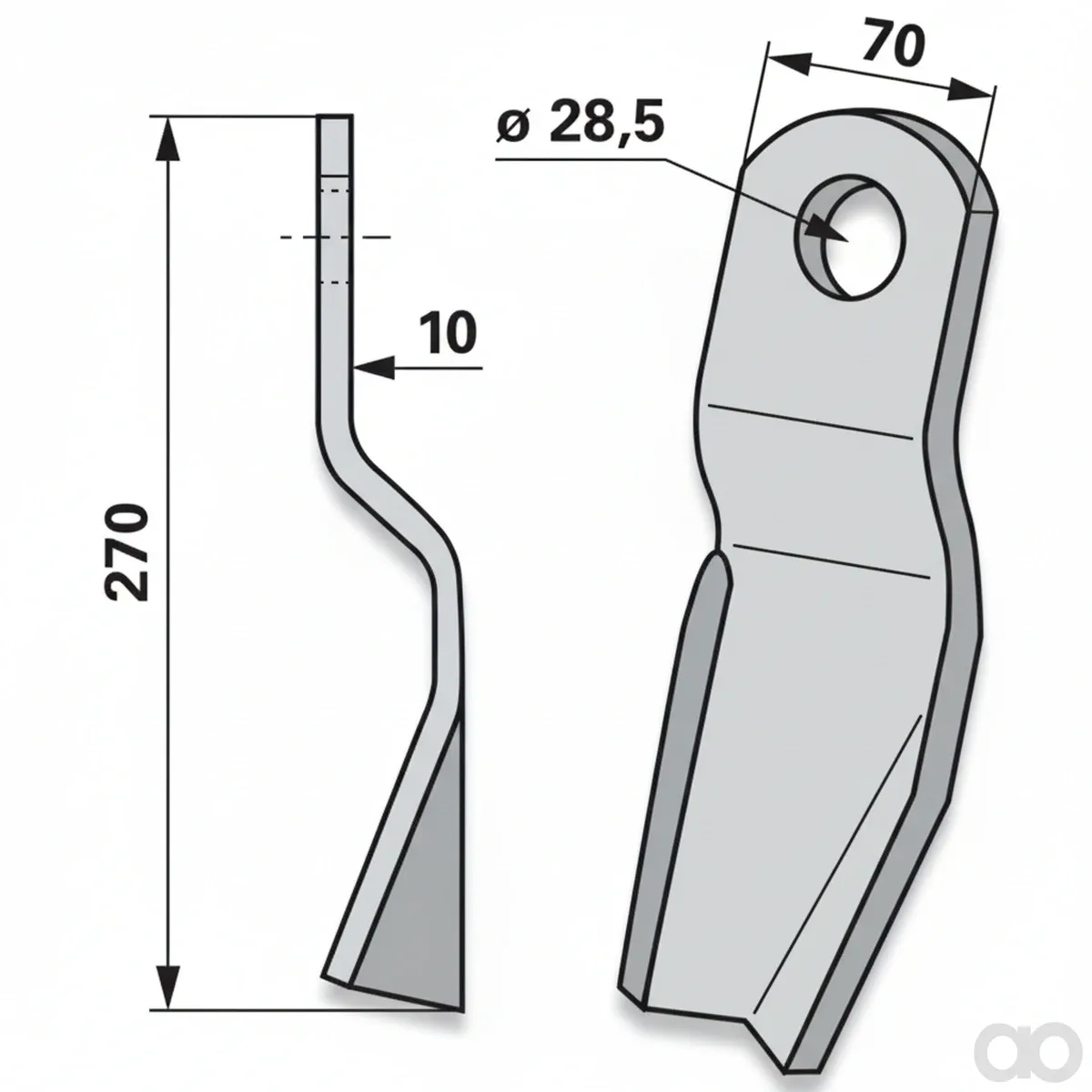 Prillinger - 00531362 - Schlegel Rechts 70X10 L=270 Lo