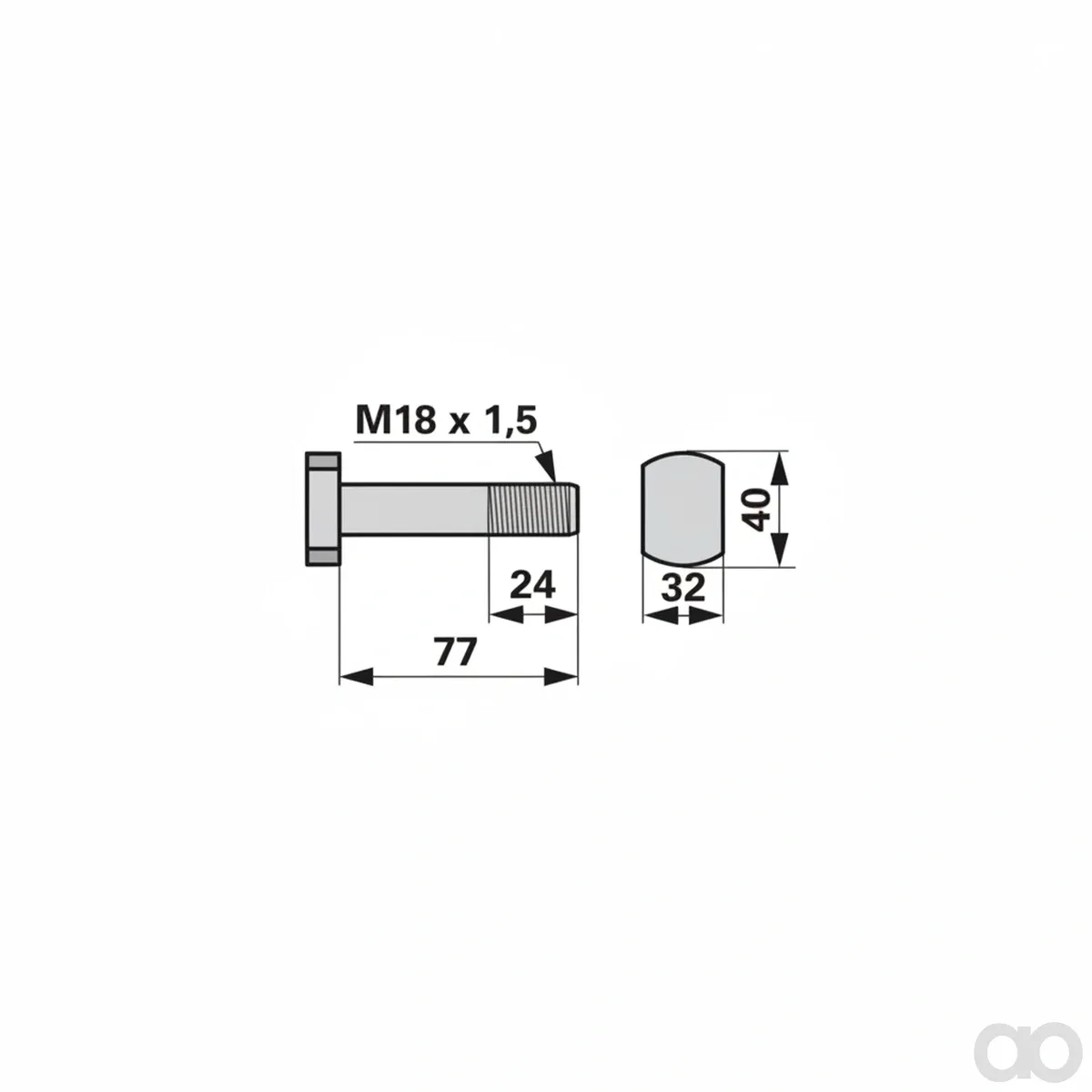 Prillinger - 00531470 - Schraube M18 X 1,5 X 77 Guete 1