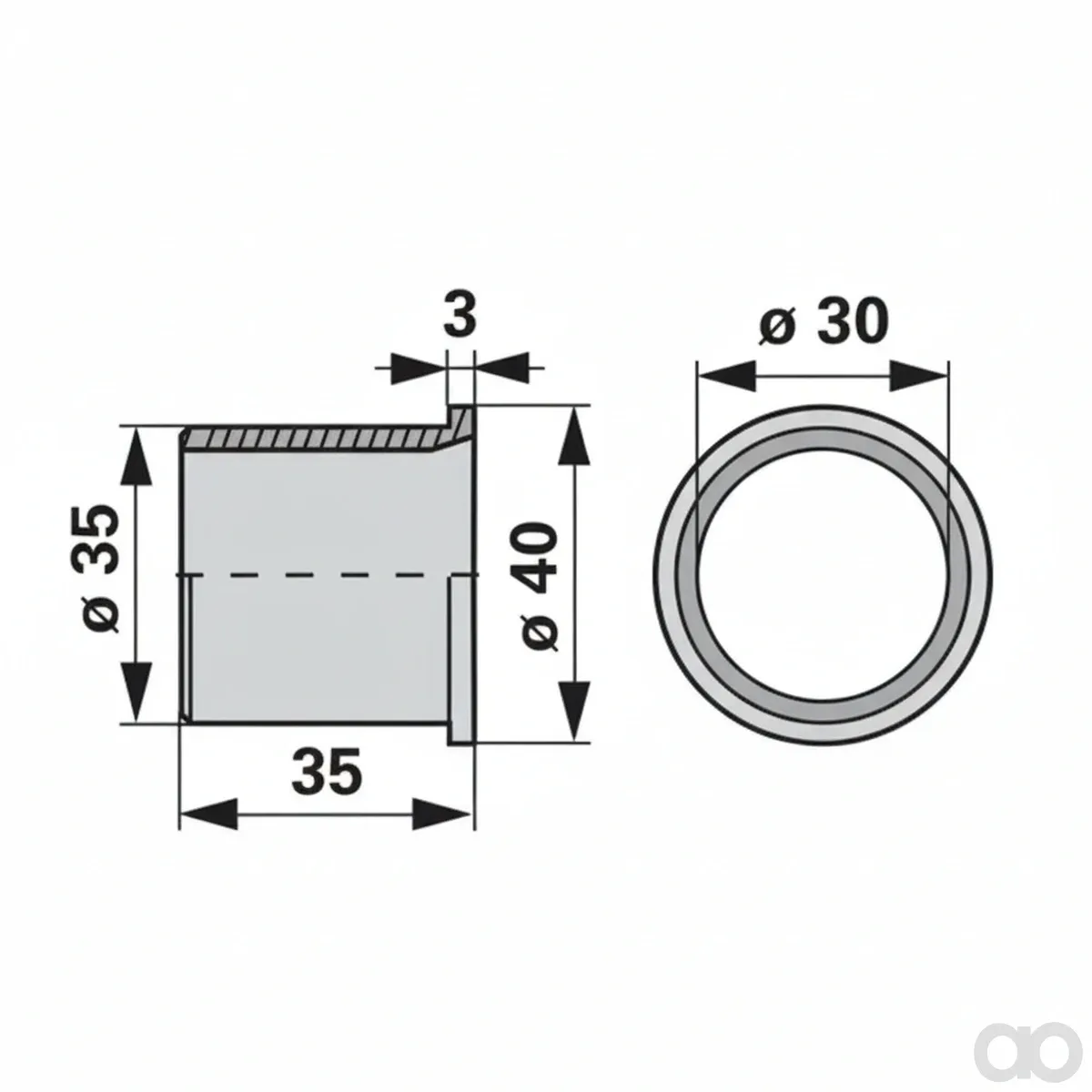 Prillinger - 00606389 - Buechse Konisch 30X35X35 mm Anstelle
