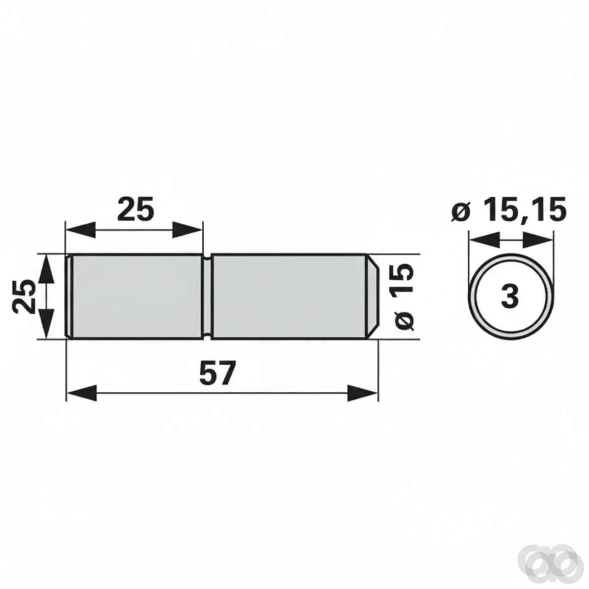 Prillinger - 00606586 - Mitnehmerbolzen DM 15,15 mm