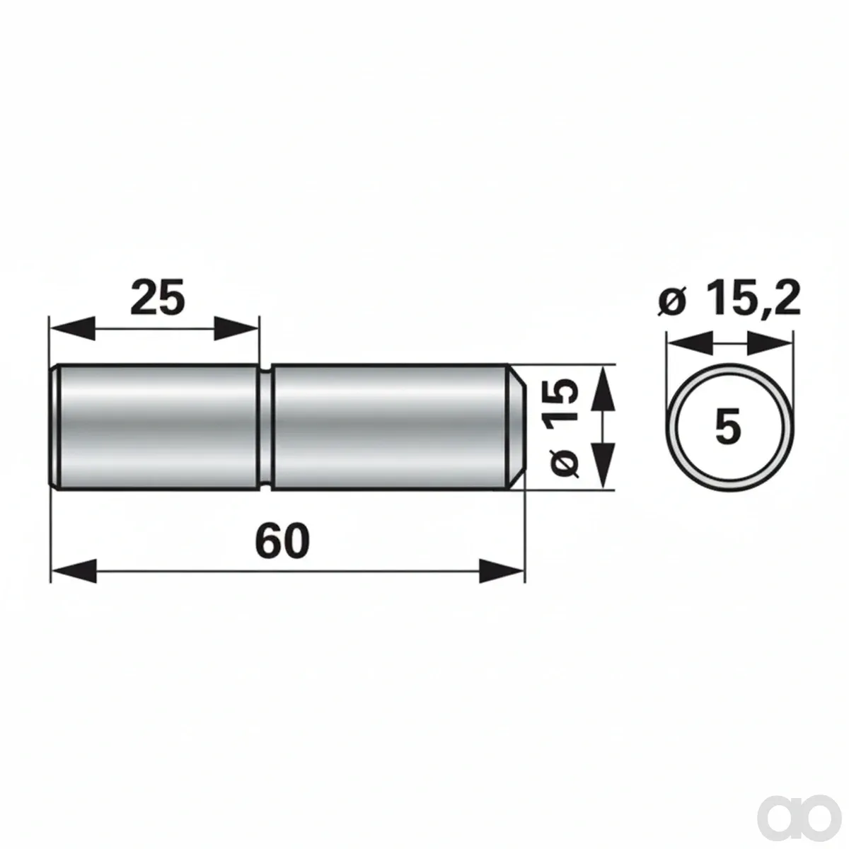 Prillinger - 00606599 - Mitnehmerbolzen Dm 15,2 Mm 60