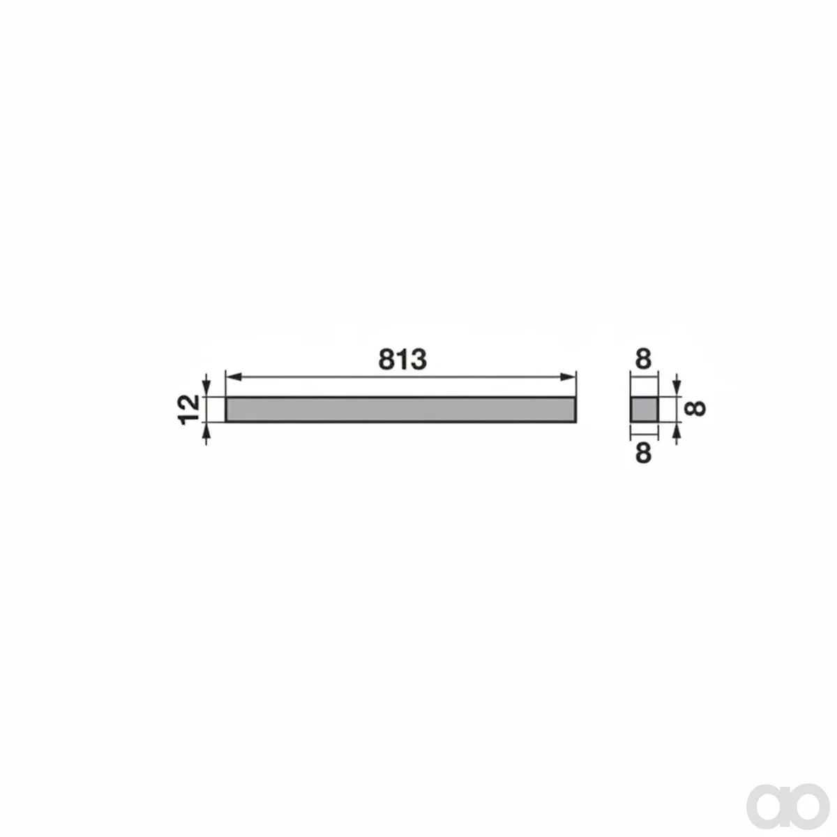 Prillinger - 00607258 - Reibleiste 12x8 Laenge 813 Mm Z