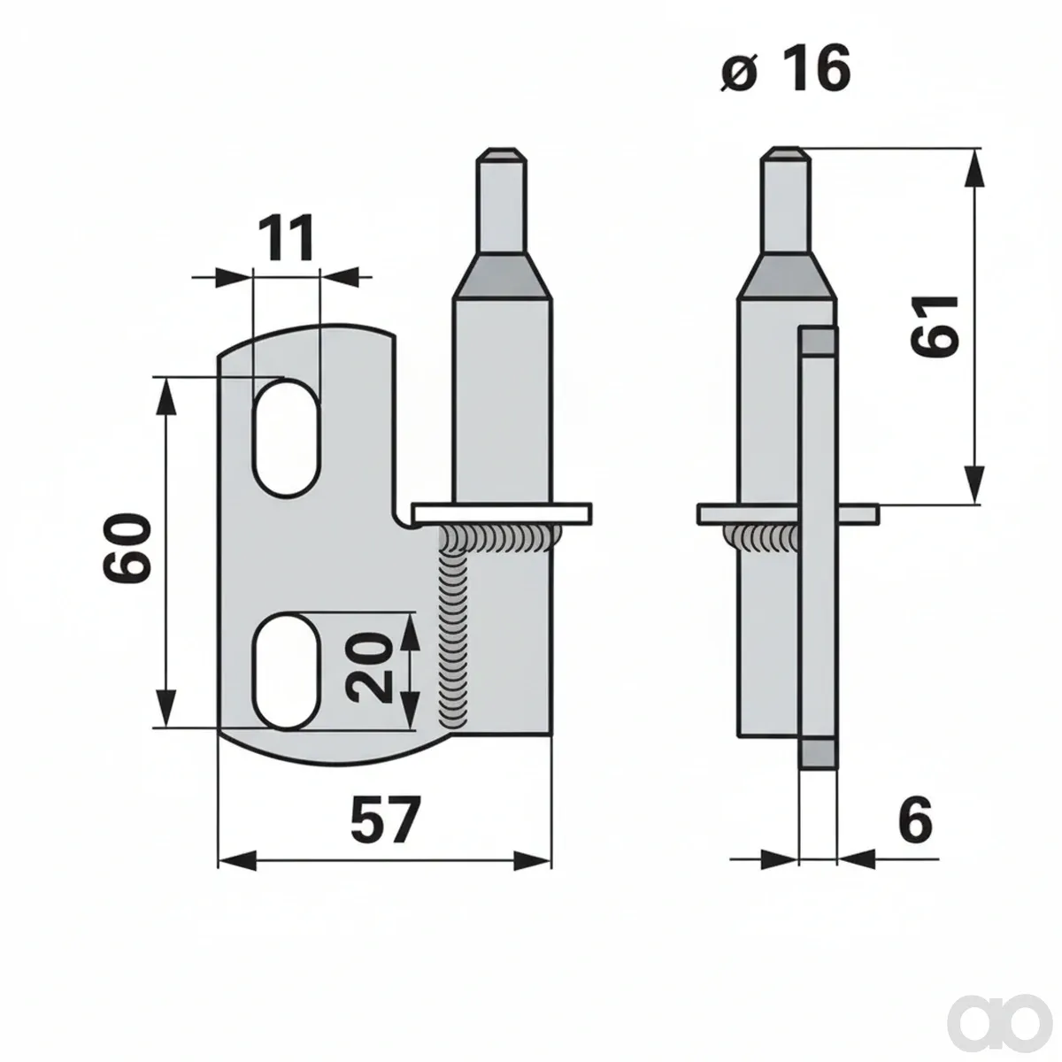 Prillinger - 00629030 - Scharnierzapfen Lang Anstelle