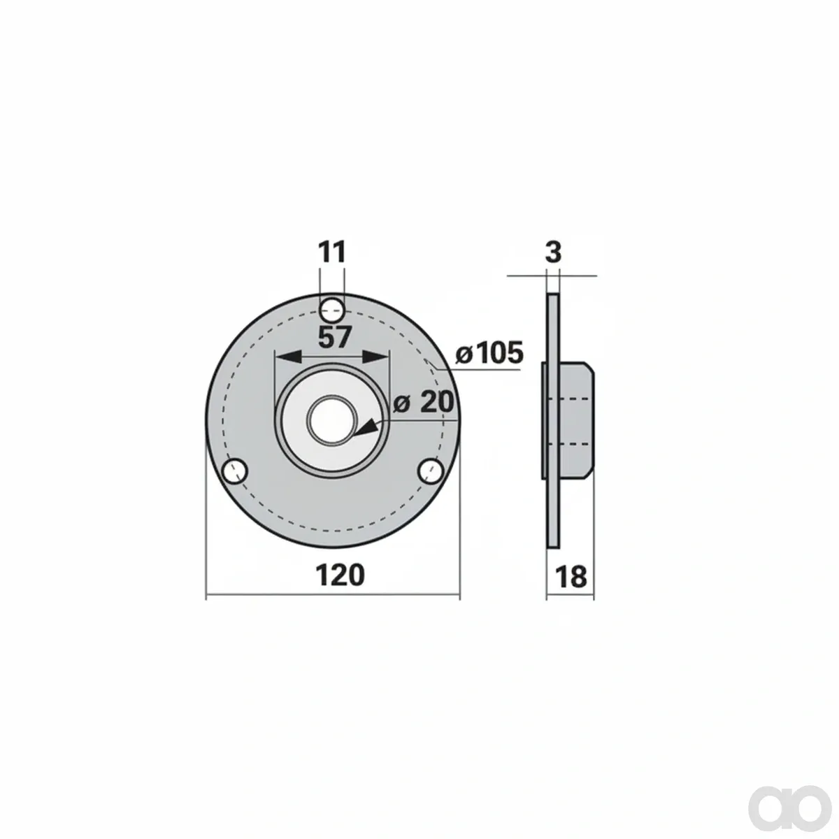 Prillinger - 00647519 - Flanschplatte mit Lager Anstelle
