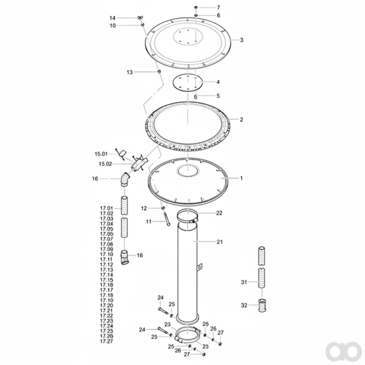 Rabe - 90014605 - Verteilerkopfbasis