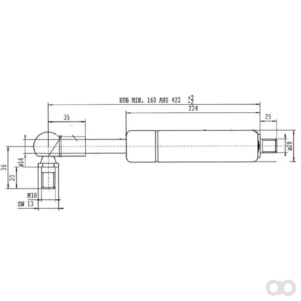 Stabilus - 0267RJ - Gasfeder