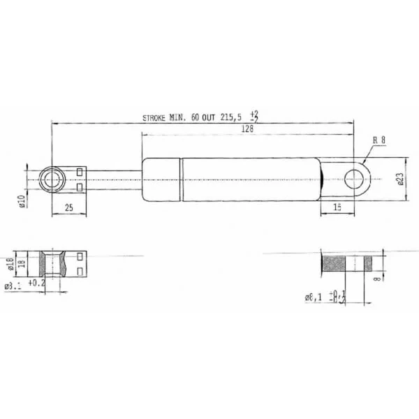 Stabilus - 044016 - Gasfeder