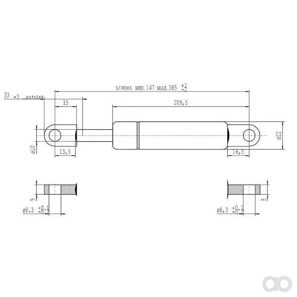 Stabilus - 094994 - Gasfeder