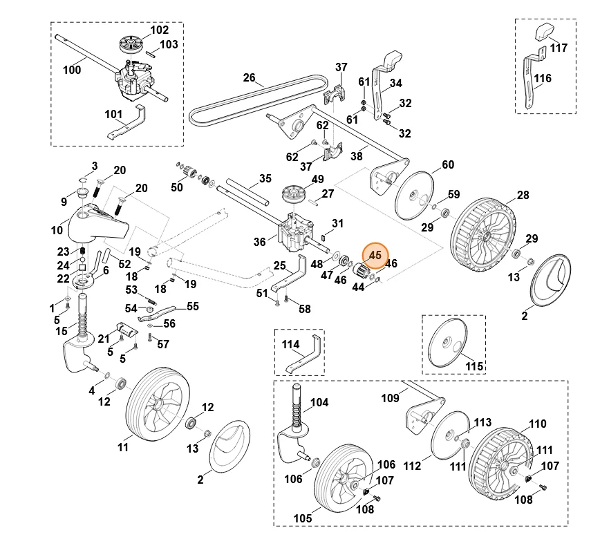 STIHL - 0000-642-0410 - Antriebsgetriebe 0000-640-2500