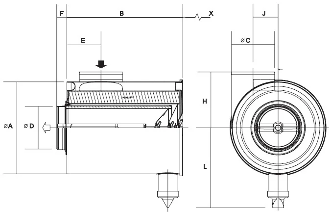 Donaldson - G210007 - Luftfilter (Cycloflow FTG)