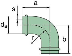 Elsaesser - 39 000 25 207 - Krümmer 90°, AD=70mm x 100mm (St)