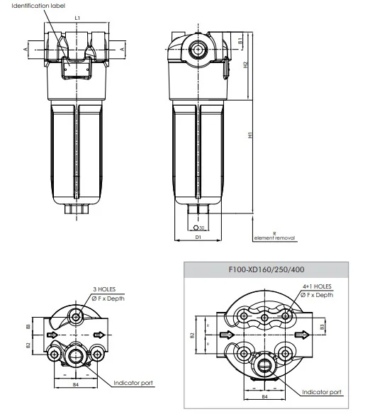 Filtrec - F100XD400000BB70S000 - Leitungsfiltergehäuse (Druckfilter)