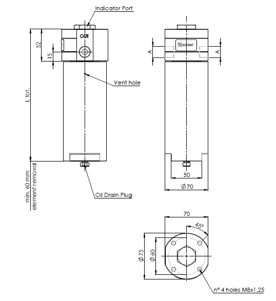 Filtrec - FH700D102000B0NF2DS00S0 - Leitungsfiltergehäuse (Druckfilter)