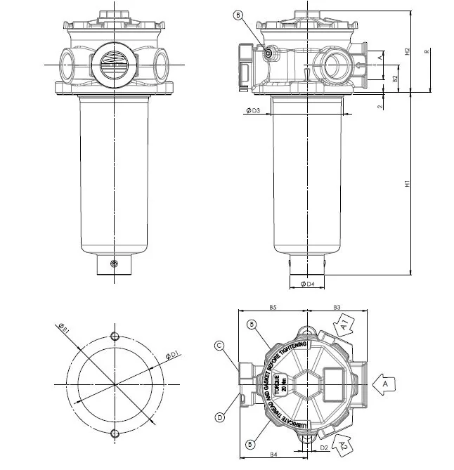 Filtrec - FR62R130000BB5001B000 - Leitungsfiltergehäuse (Rücklauffilter)