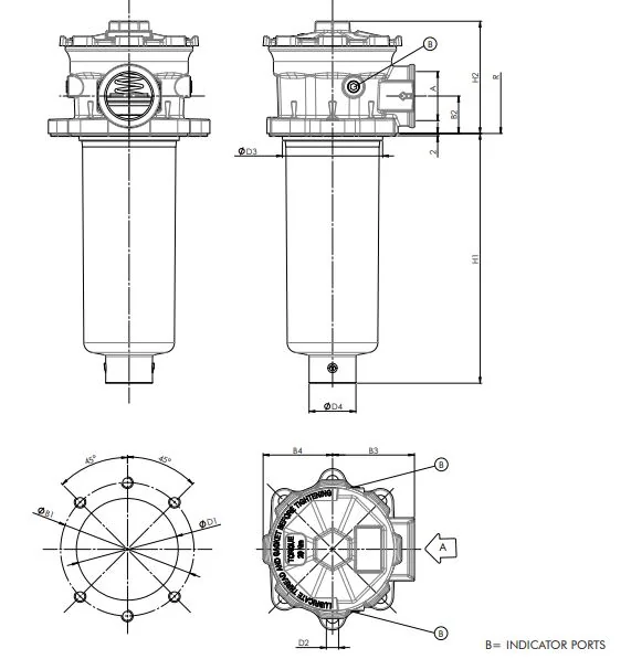 Filtrec - FR66R130000BB6000B000 - Leitungsfiltergehäuse (Rücklauffilter)