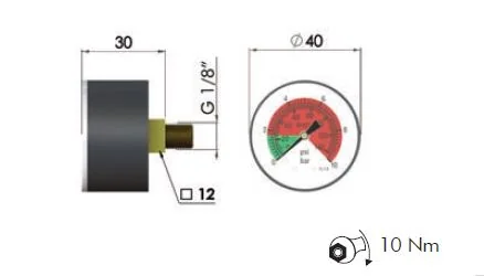 Filtrec - MPC - Wartungsanzeiger 10 bar (opt.) 1/8inches 