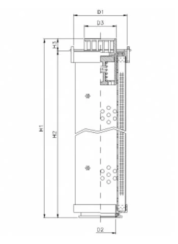 Filtrec - RHR165S200B - Hydraulikfilterelement (Rücklauffilter)