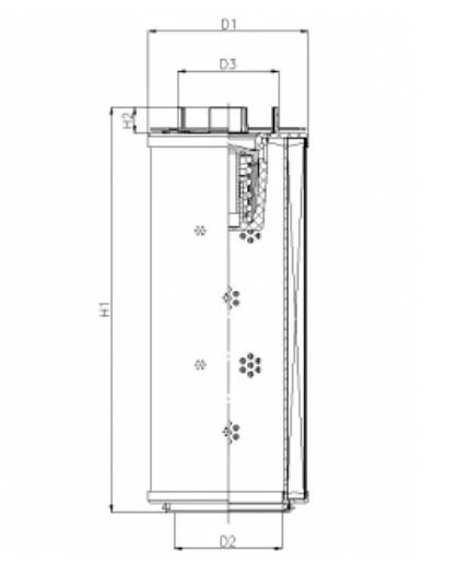 Filtrec - RHR660N05B3/AB1 - Hydraulikfilterelement (Rücklauffilter)