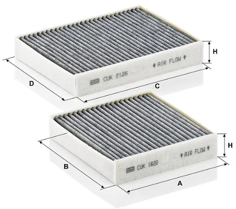 Mann-Filter - CUK 21 000-2 - Innenraumfilterelement (Aktivkohle)