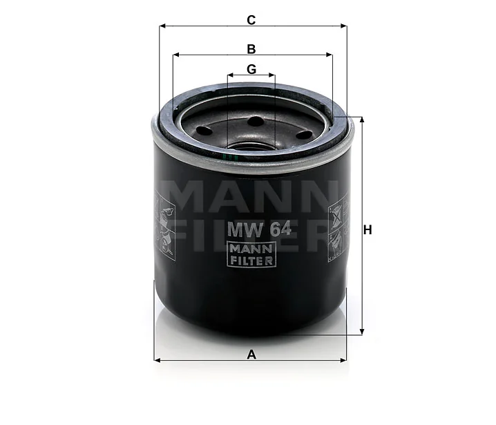 Mann-Filter - MW 64 - Wechselfilter SpinOn