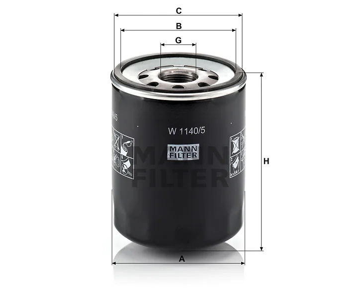 Mann-Filter - W 1140/5 - Wechselfilter SpinOn