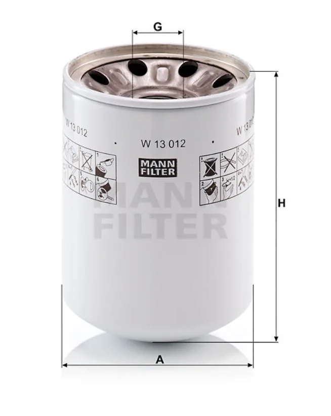 Mann-Filter - W 13 012 - Hydraulikfilter SpinOn