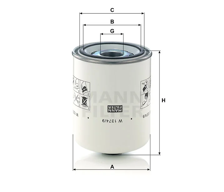 Mann-Filter - W 1374/9 - Wechselfilter SpinOn