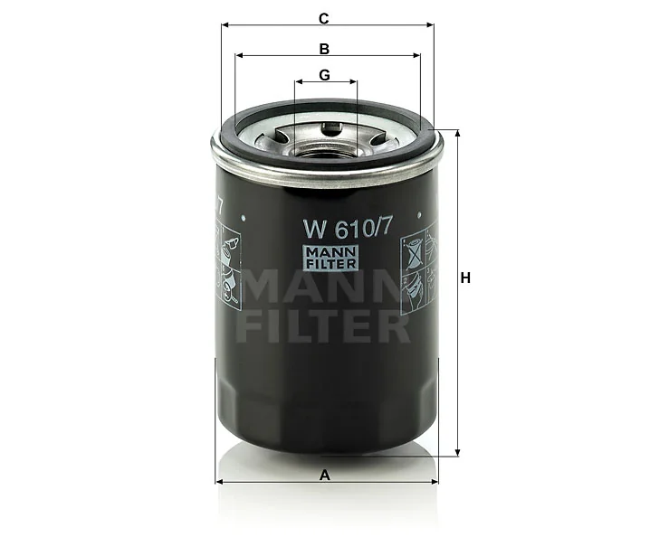 Mann-Filter - W 610/7 - Wechselfilter SpinOn