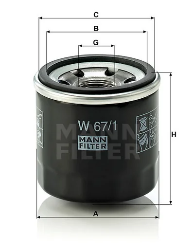 Mann-Filter - W 67/1 - Ölfilter SpinOn