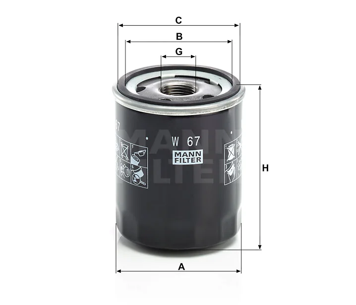 Mann-Filter - W 67 - Wechselfilter SpinOn