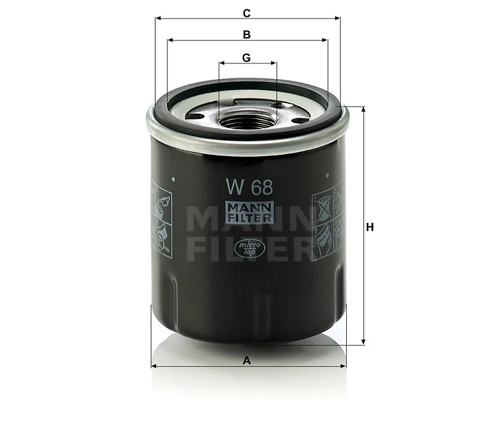 Mann-Filter - W 68 - Wechselfilter SpinOn