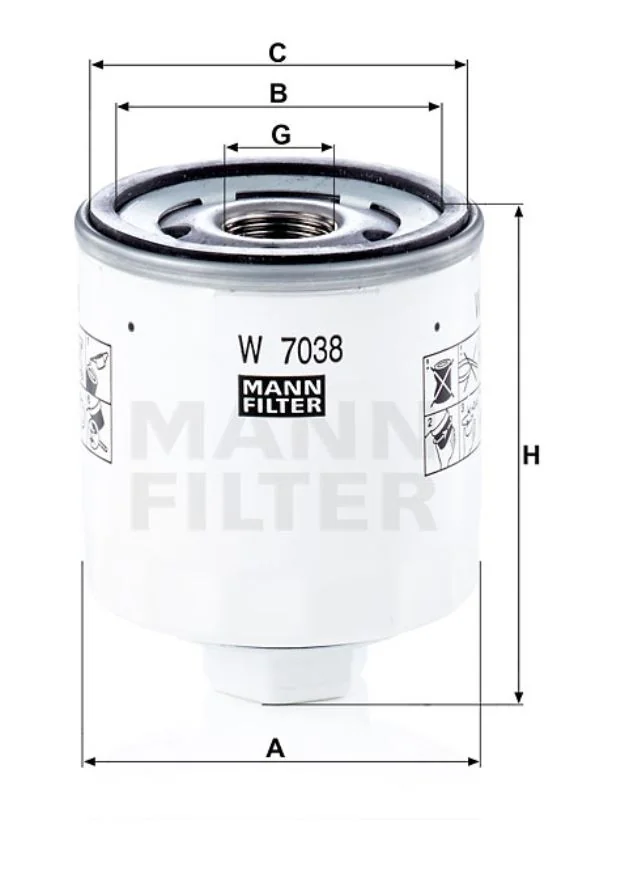 Mann-Filter - W 7038 - Ölfilter SpinOn