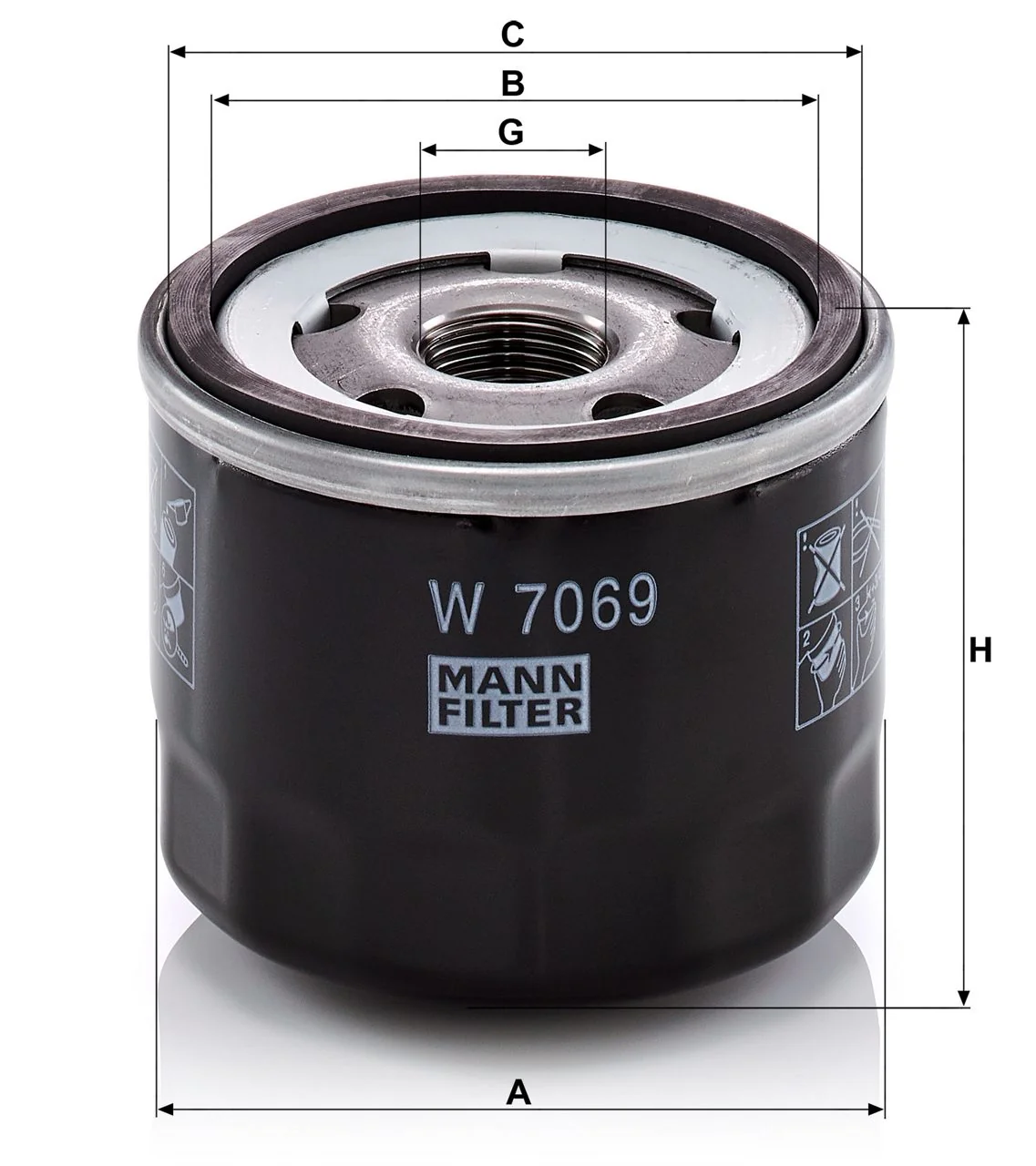 Mann-Filter - W 7069 - Ölfilter SpinOn