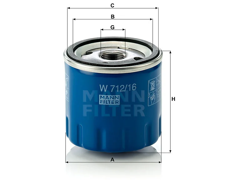 Mann-Filter - W 712/16 - Wechselfilter SpinOn