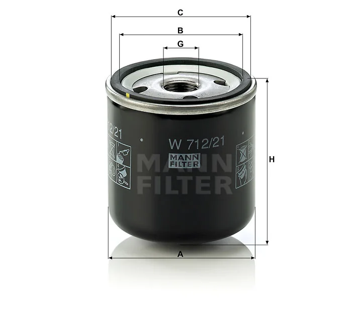 Mann-Filter - W 712/21 - Wechselfilter SpinOn