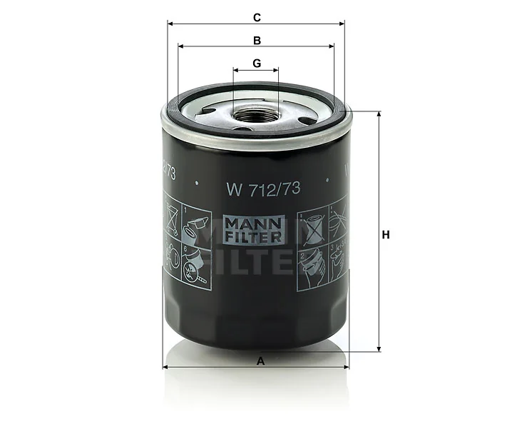 Mann-Filter - W 712/73 - Wechselfilter SpinOn