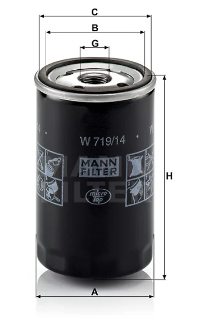Mann-Filter - W 719/14 - Wechselfilter SpinOn