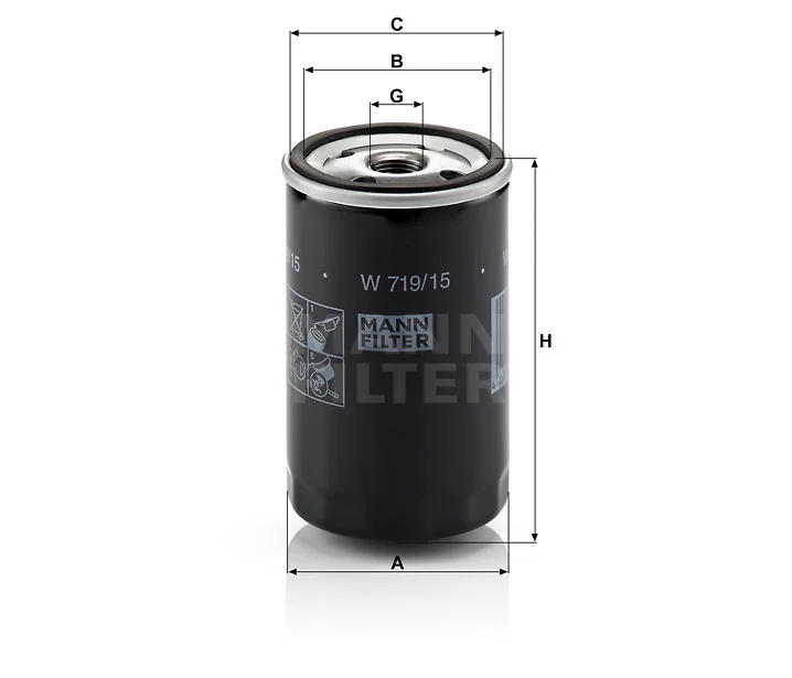 Mann-Filter - W 719/15 - Wechselfilter SpinOn