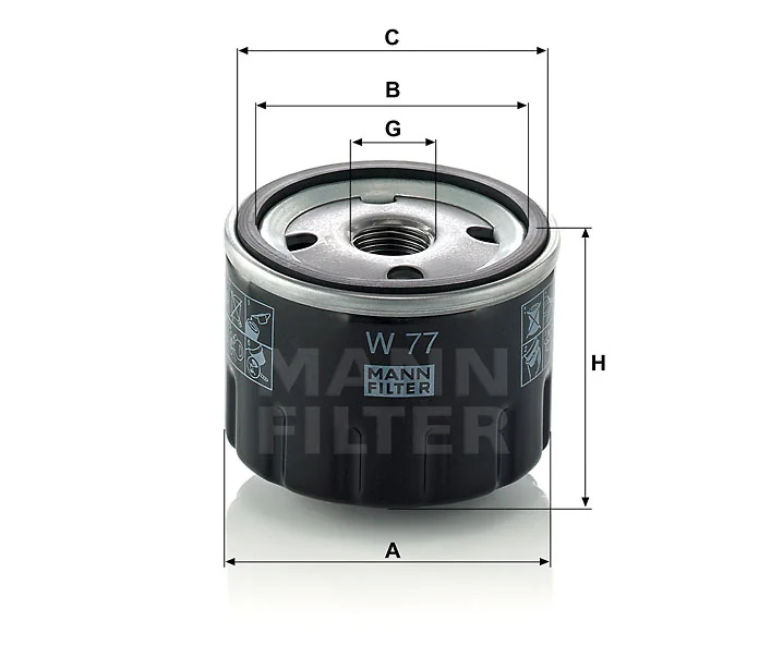 Mann-Filter - W 77 - Wechselfilter SpinOn