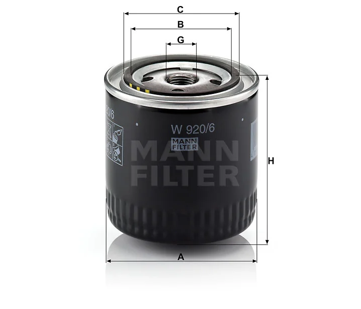 Mann-Filter - W 920/6 - Wechselfilter SpinOn