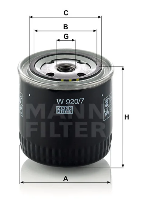 Mann-Filter - W 920/7 - Ölfilter SpinOn