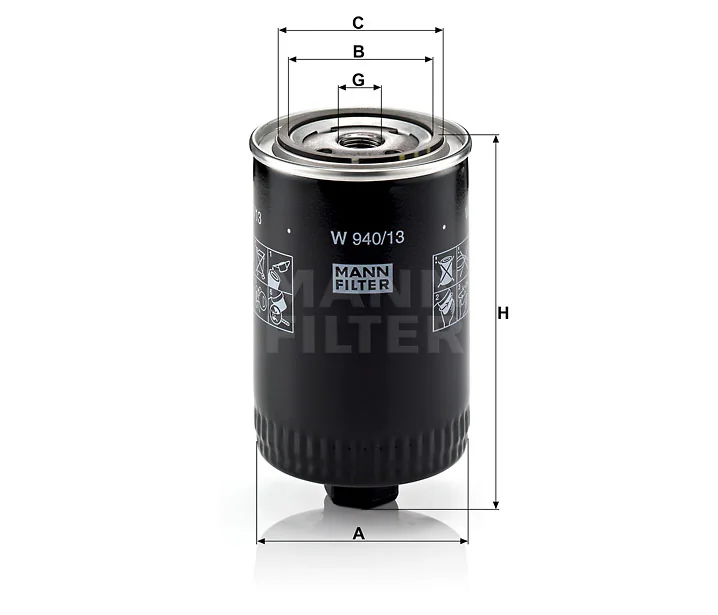 Mann-Filter - W 940/13 - Wechselfilter SpinOn