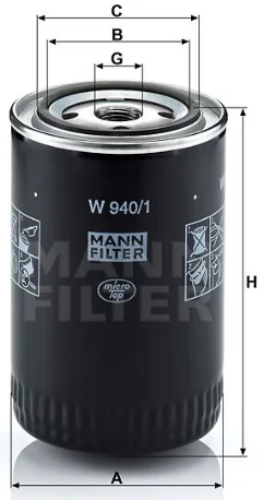 Mann-Filter - W 940/1 - Wechselfilter SpinOn