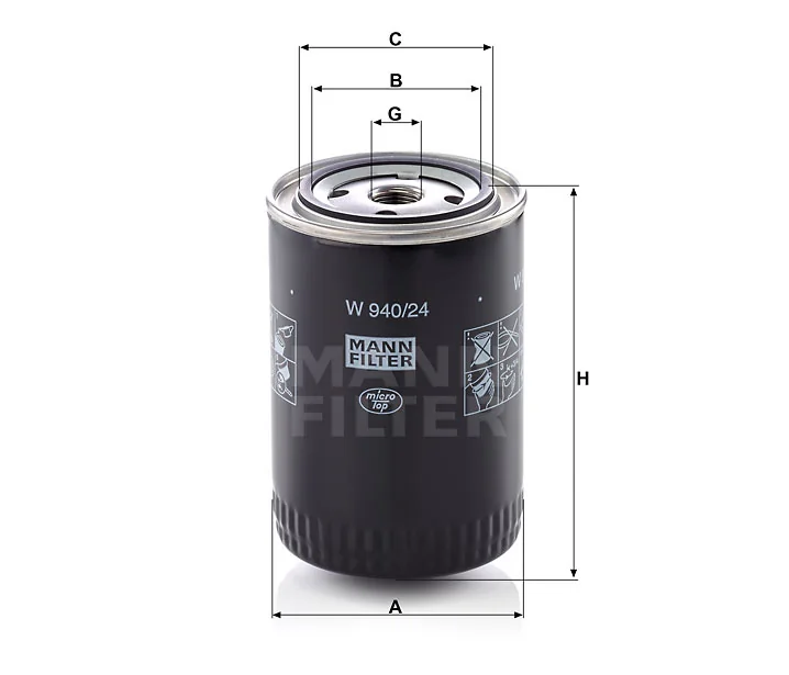 Mann-Filter - W 940/24 - Ölfilter SpinOn
