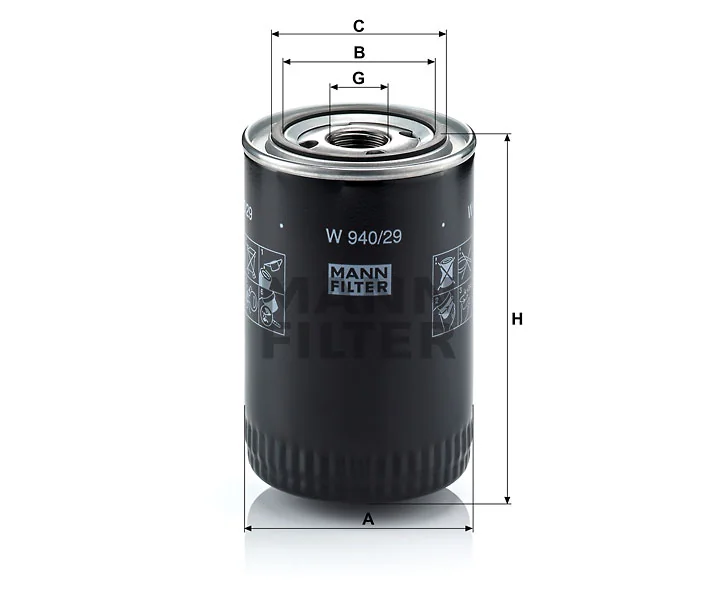 Mann-Filter - W 940/29 - Wechselfilter SpinOn