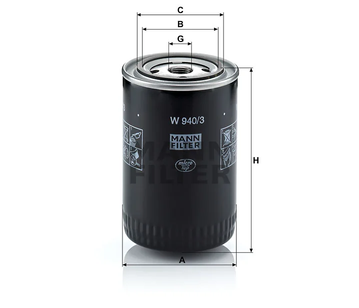 Mann-Filter - W 940/3 - Wechselfilter SpinOn