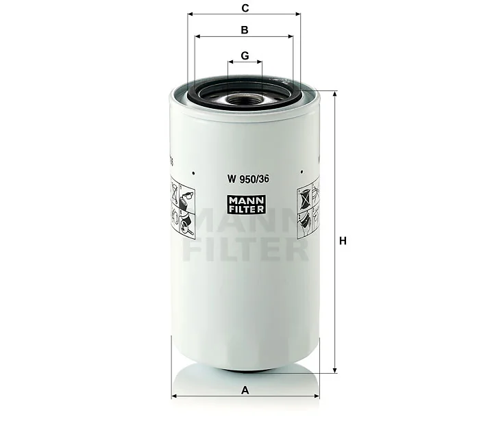 Mann-Filter - W 950/36 - Wechselfilter SpinOn