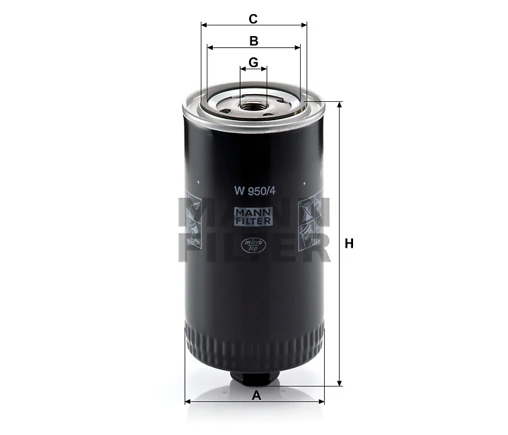 Mann-Filter - W 950/4 - Wechselfilter SpinOn