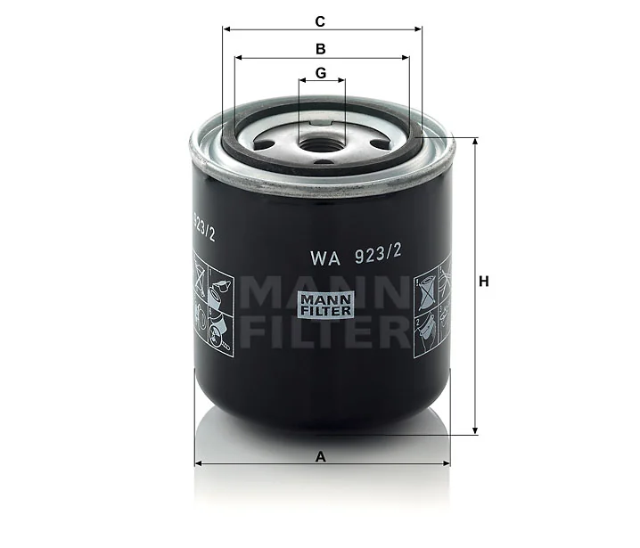 Mann-Filter - WA 923/2 - Kühlflüssigkeitsfilter SpinOn