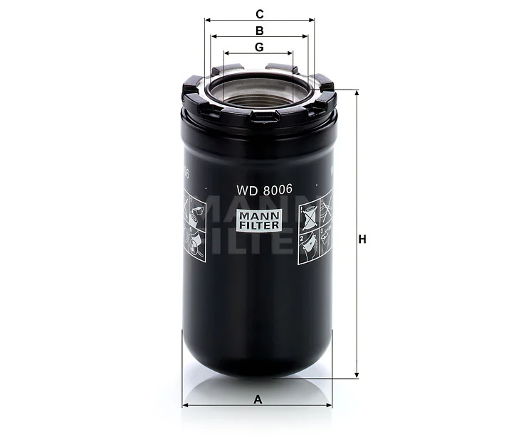 Mann-Filter - WD 8006 - Hydraulikfilter SpinOn
